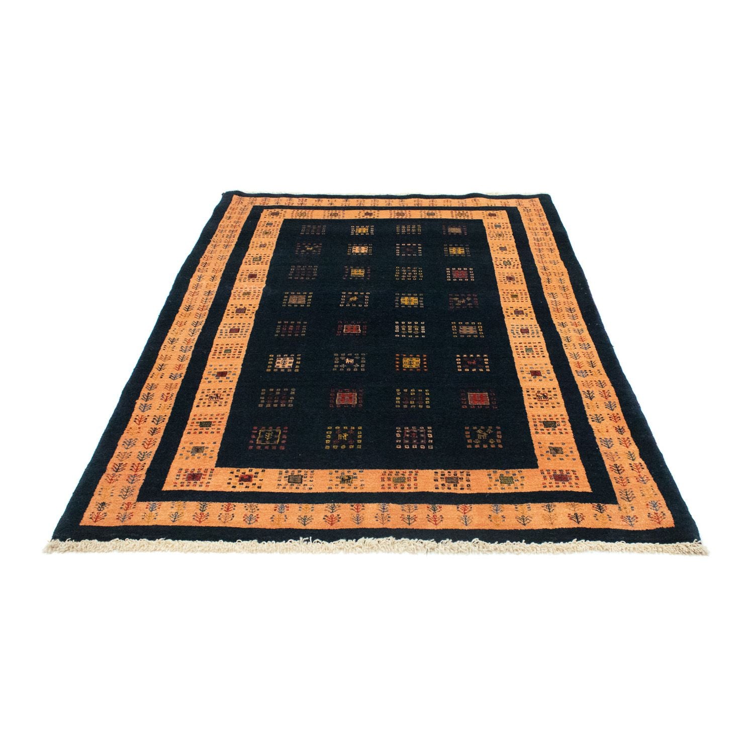 Tapis Gabbeh - Loribaft Persan - 202 x 134 cm - bleu foncé