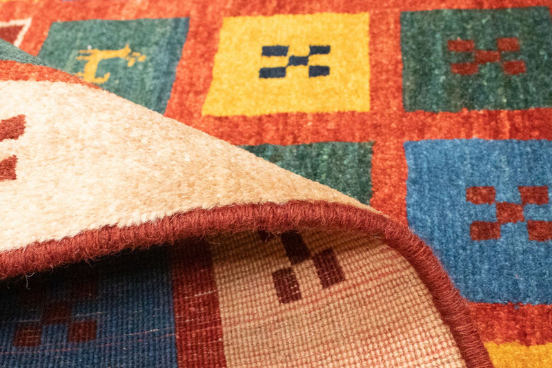 Tapis Gabbeh - Loribaft Persan - 150 x 97 cm - rouge clair