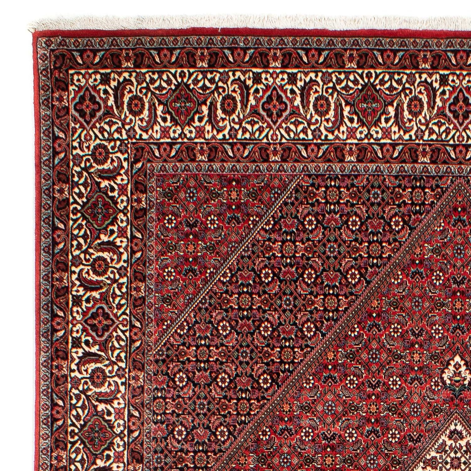 Tapis persan - Bidjar - 305 x 203 cm - rouge foncé