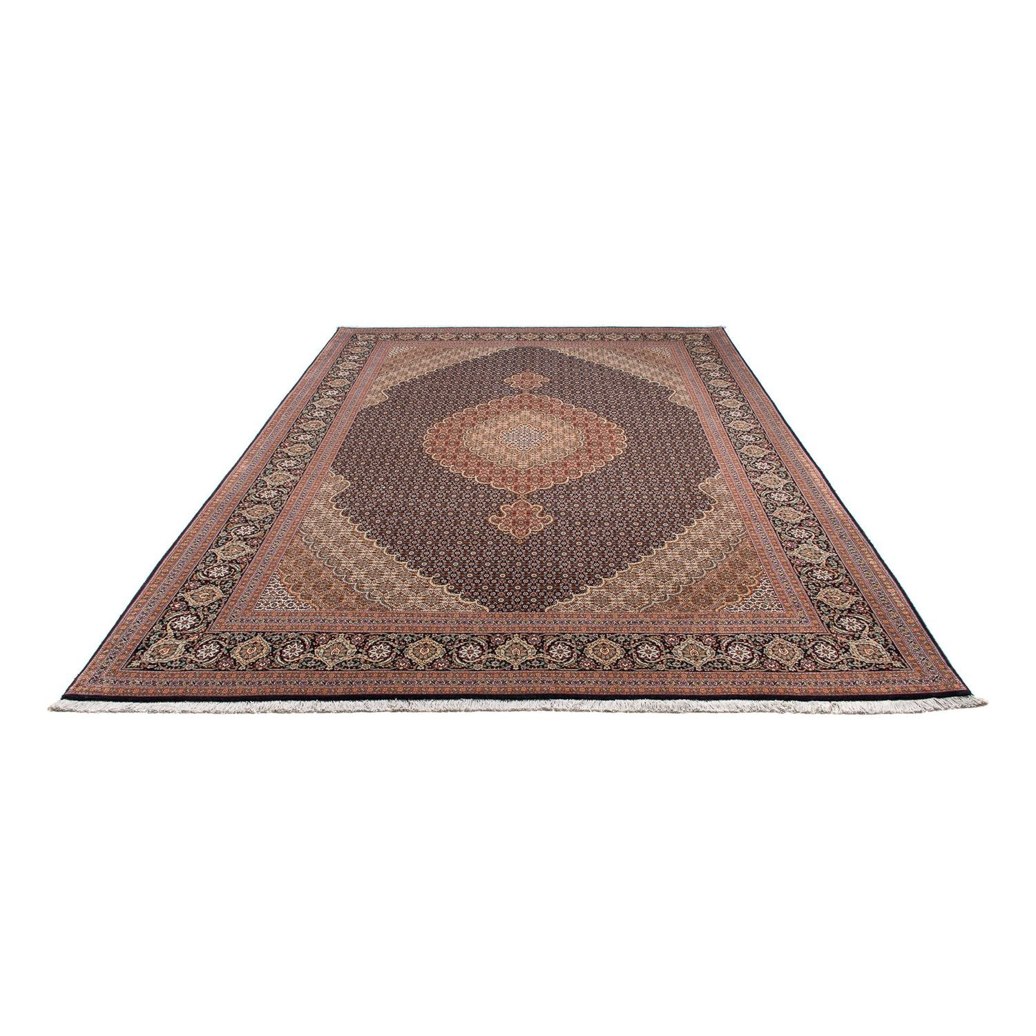 Tapis persan - Tabriz - 297 x 205 cm - bleu foncé