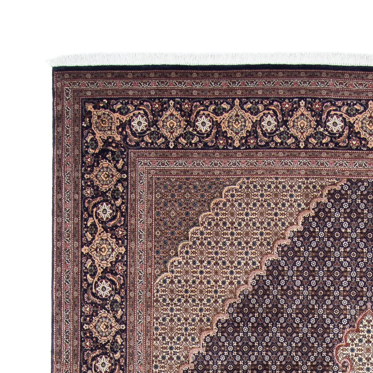 Tapis persan - Tabriz - 303 x 196 cm - bleu foncé