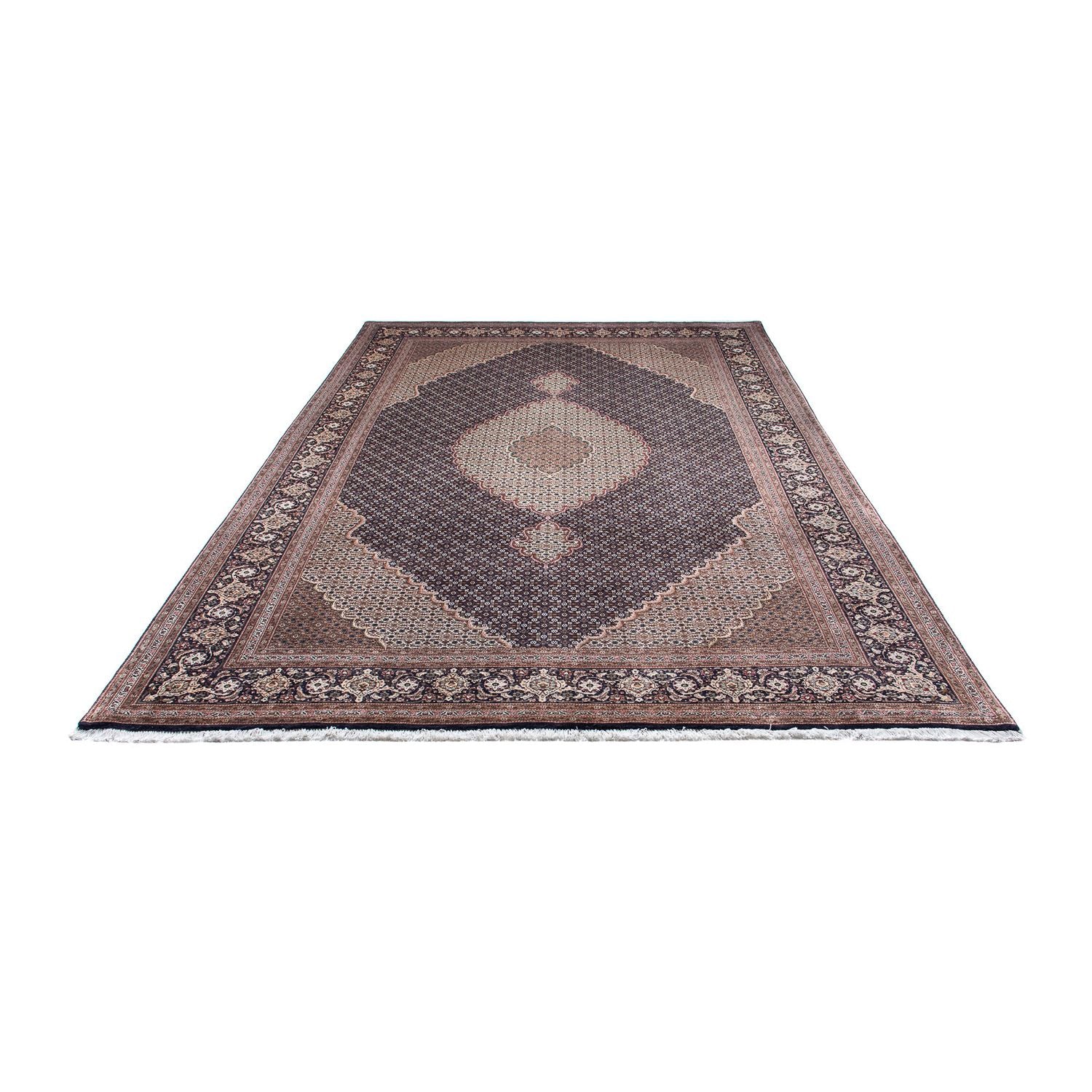 Tapis persan - Tabriz - 303 x 196 cm - bleu foncé