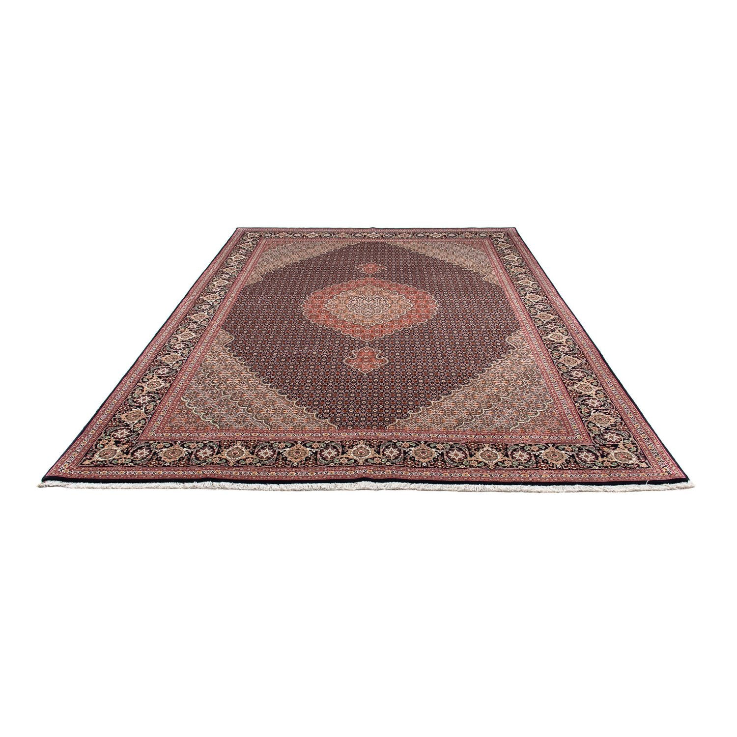 Tapis persan - Tabriz - 295 x 203 cm - bleu foncé