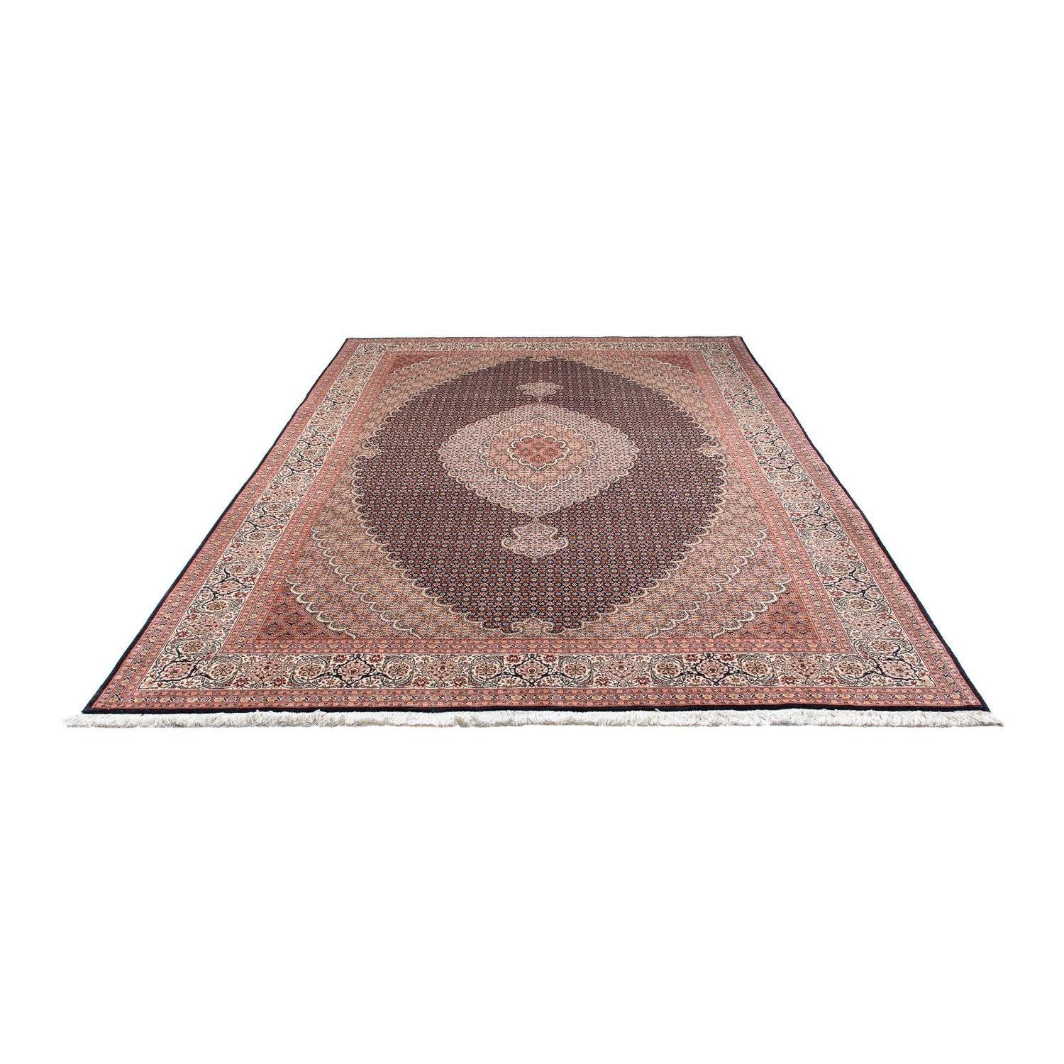 Tapis persan - Tabriz - 294 x 198 cm - bleu foncé