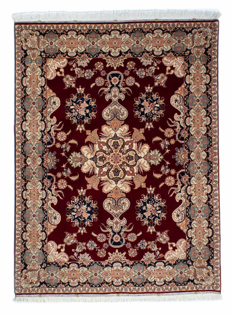 Tapis persan - Tabriz - Royal - 202 x 152 cm - rouge foncé