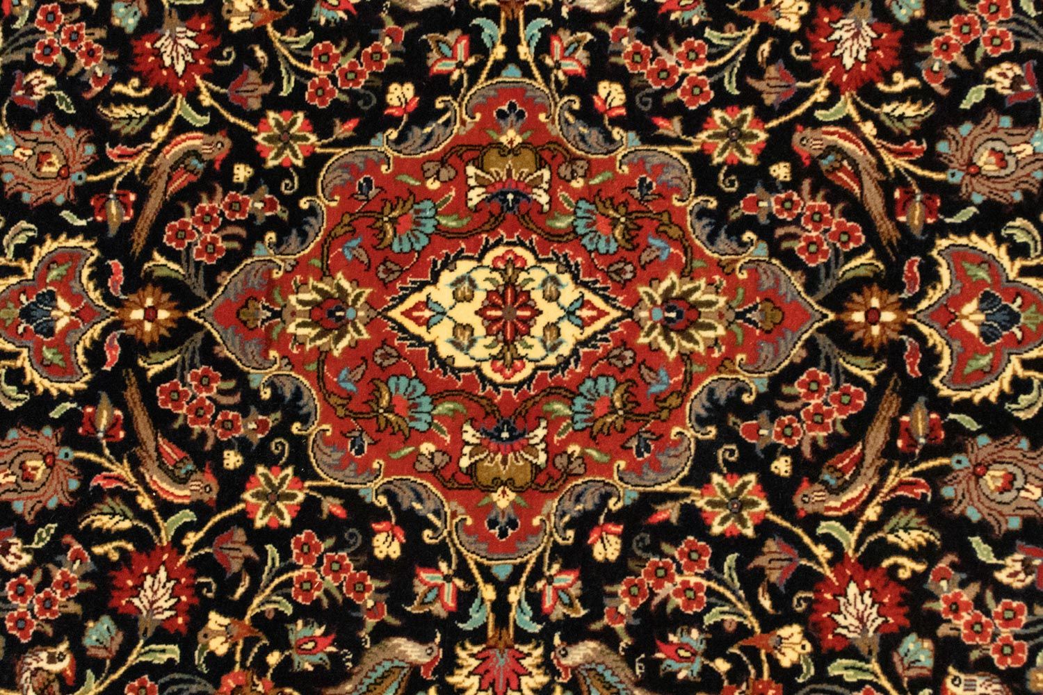 Tapis persan - Ghom - 152 x 102 cm - noir