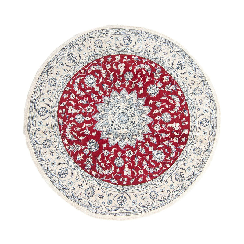 Tapis persan - Nain ronde  - 250 x 250 cm - rouge foncé
