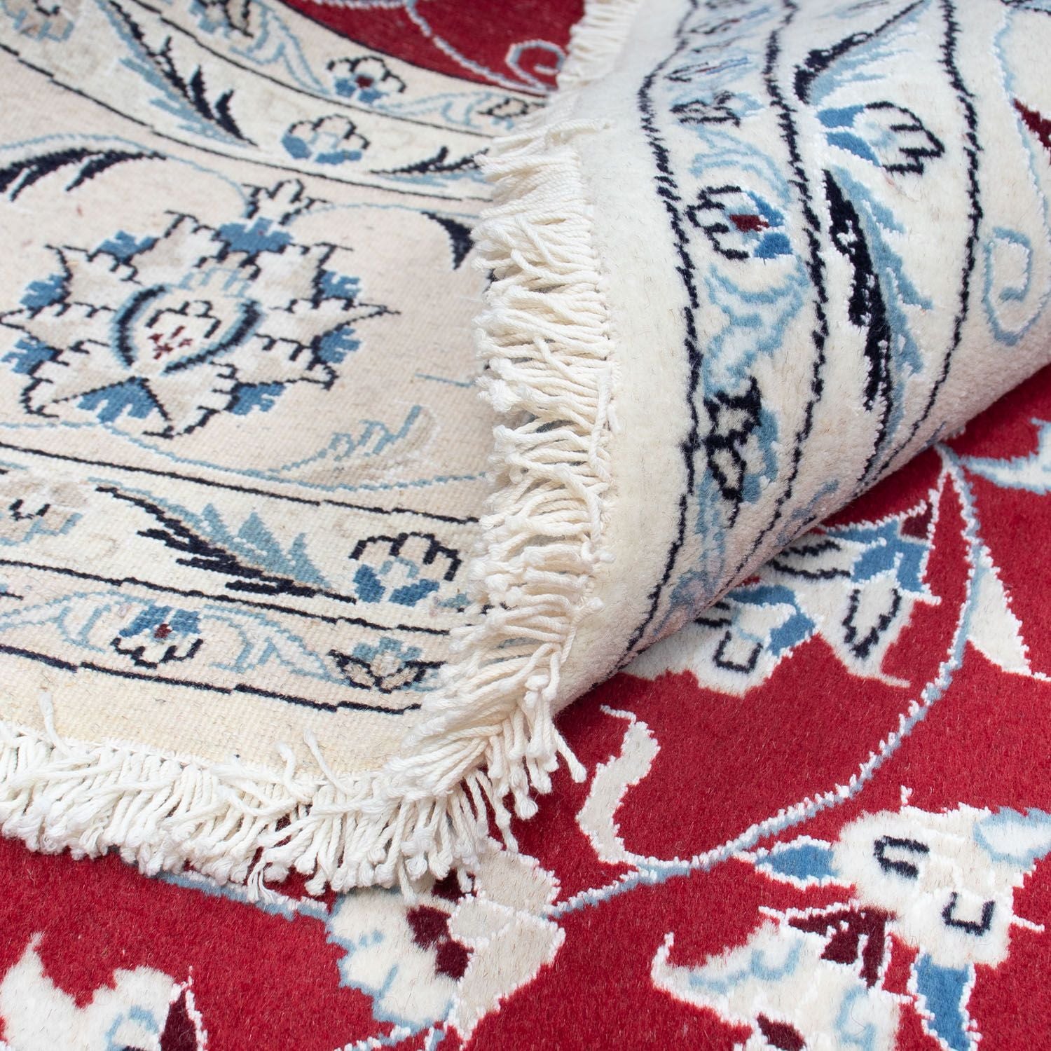Tapis persan - Nain ronde  - 250 x 250 cm - rouge foncé