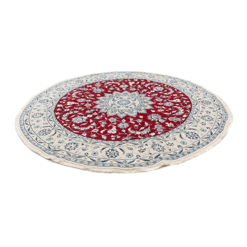 Tapis persan - Nain ronde  - 250 x 250 cm - rouge foncé