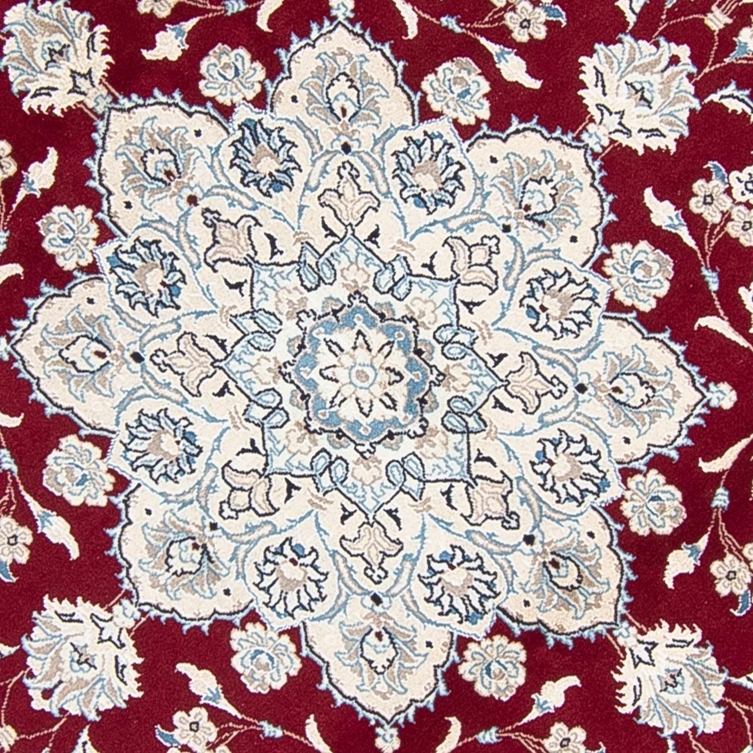 Tapis persan - Nain ronde  - 250 x 250 cm - rouge foncé