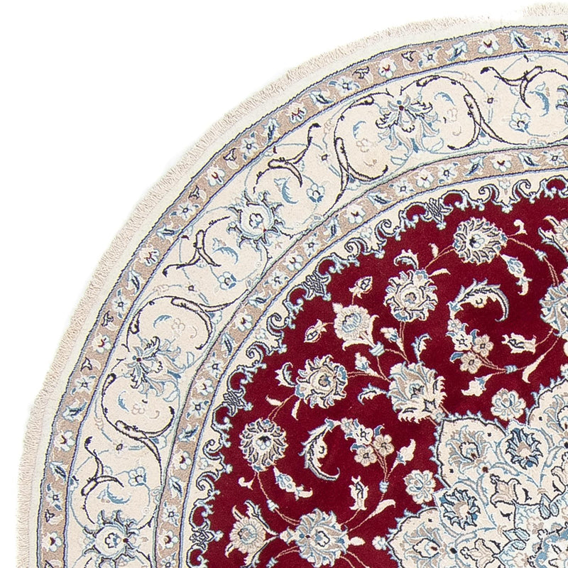 Tapis persan - Nain ronde  - 250 x 250 cm - rouge foncé