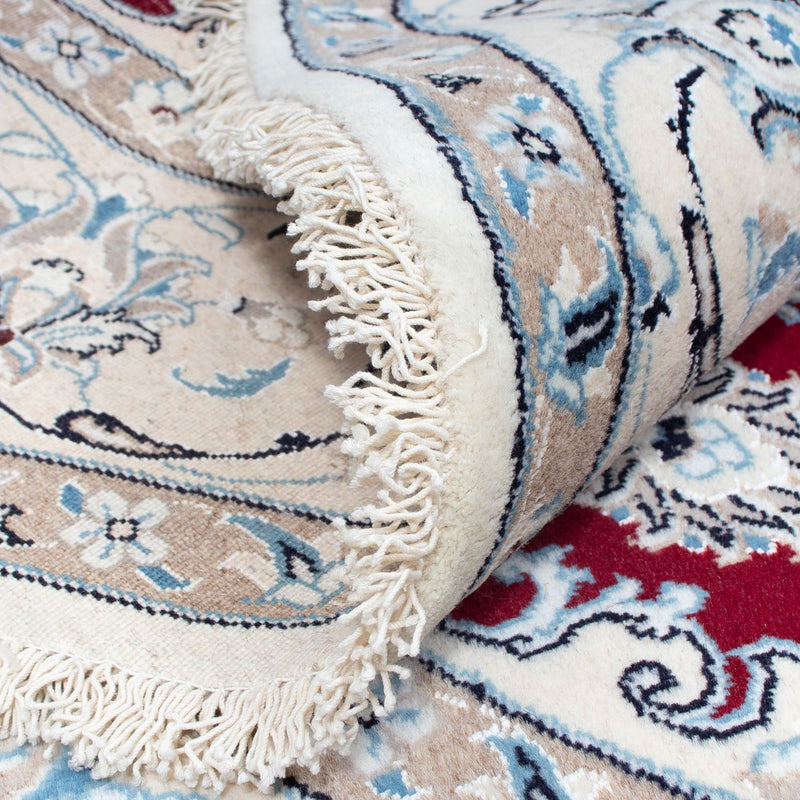 Tapis persan - Nain ronde  - 250 x 250 cm - rouge foncé