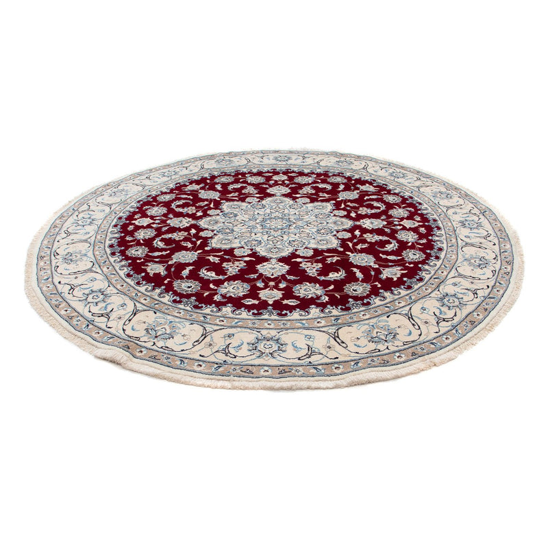 Tapis persan - Nain ronde  - 250 x 250 cm - rouge foncé