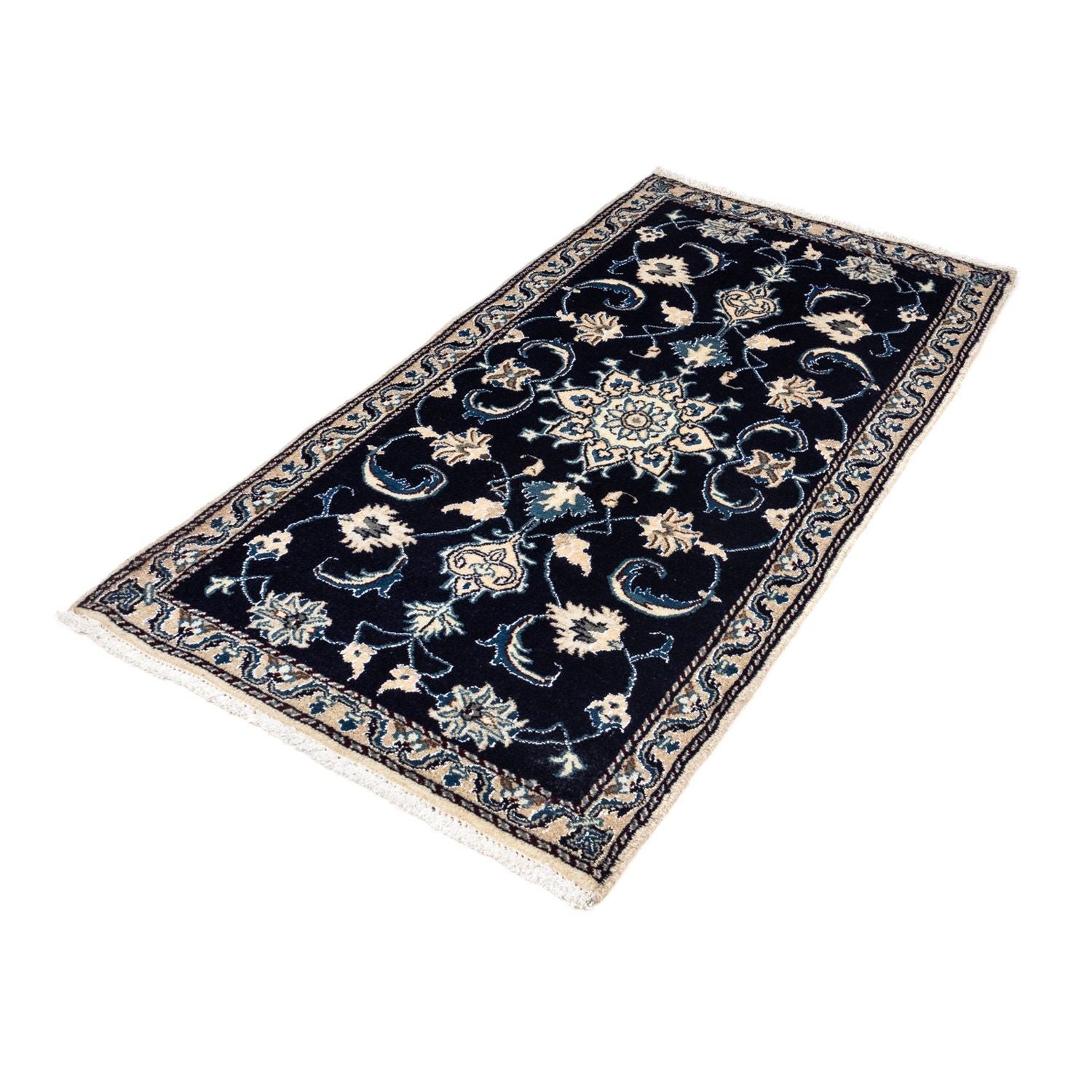 Tapis persan - Nain - 143 x 70 cm - bleu