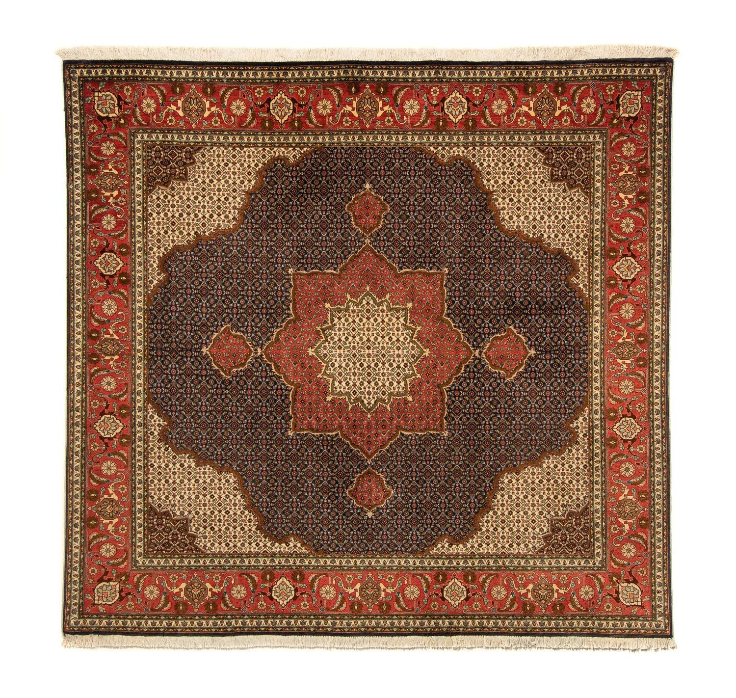 Tapis persan - Tabriz carré  - 201 x 195 cm - bleu foncé