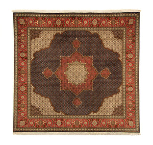 Tapis persan - Tabriz carré  - 201 x 195 cm - bleu foncé