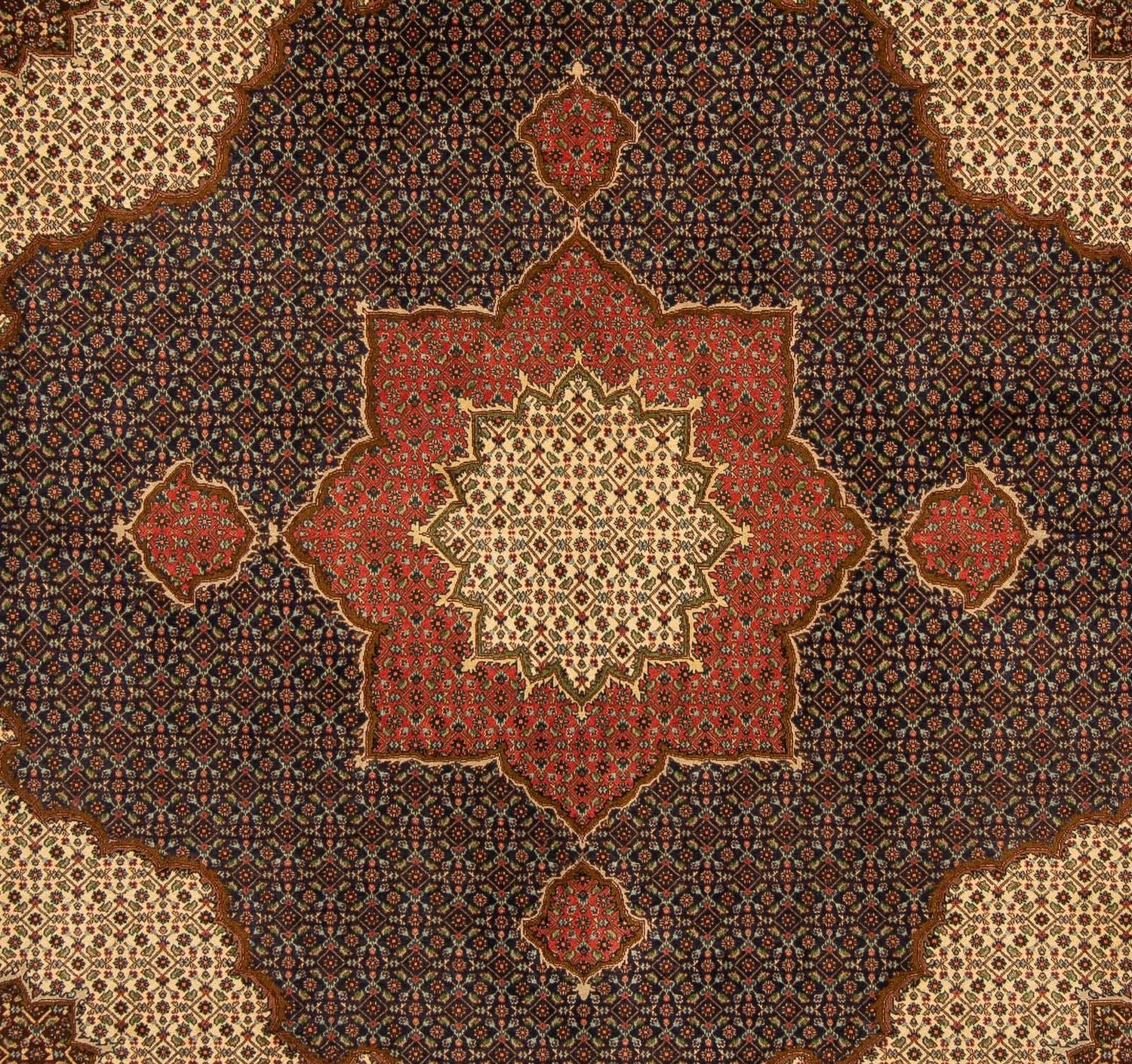 Tapis persan - Tabriz carré  - 201 x 195 cm - bleu foncé