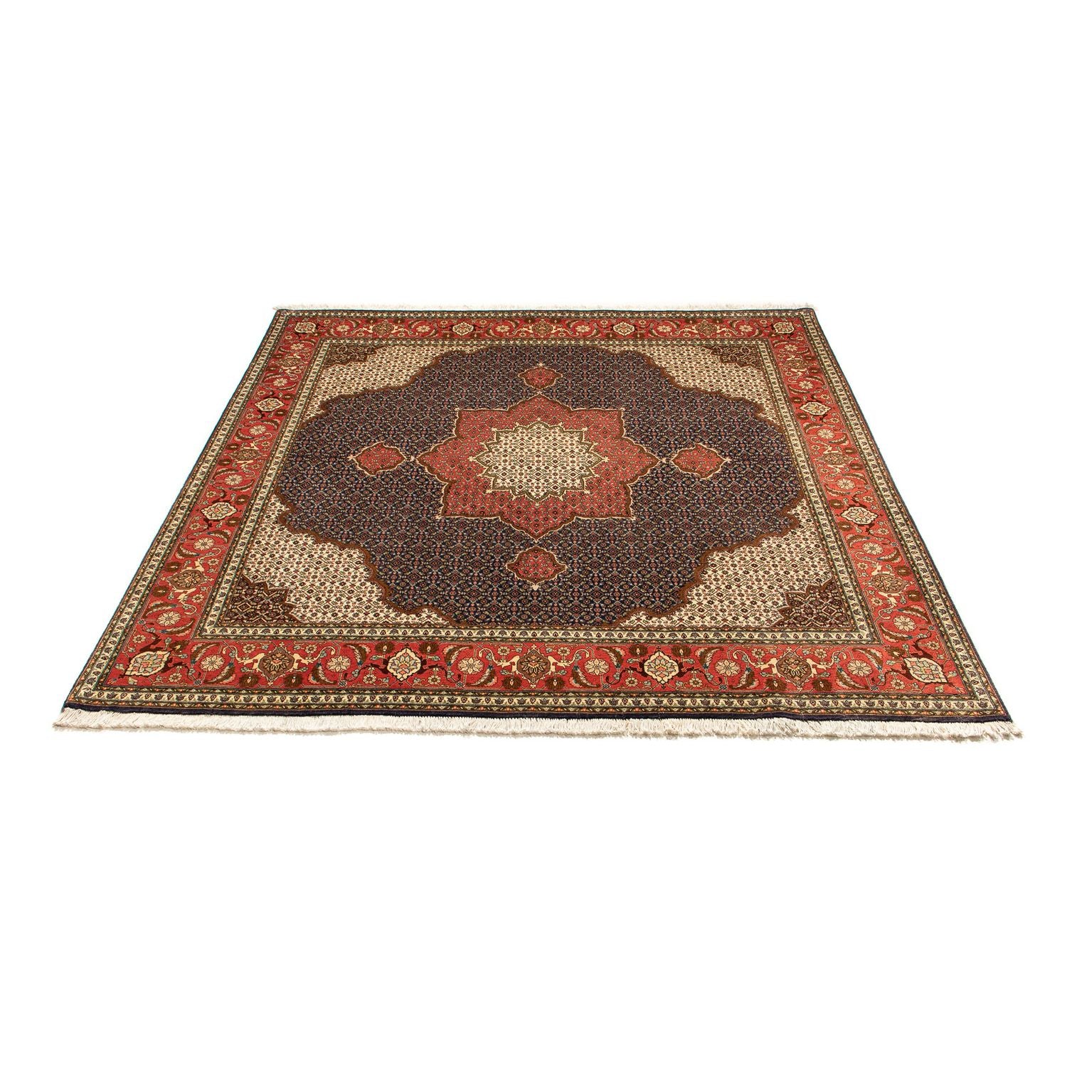 Tapis persan - Tabriz carré  - 201 x 195 cm - bleu foncé