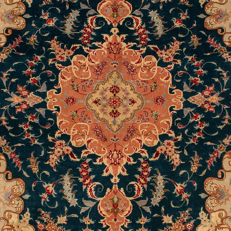 Tapis persan - Tabriz - Royal - 202 x 152 cm - bleu foncé