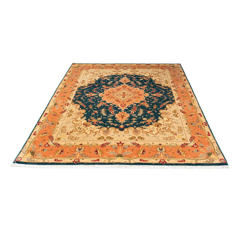 Tapis persan - Tabriz - Royal - 202 x 152 cm - bleu foncé