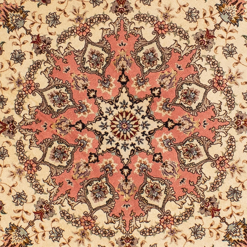 Tapis persan - Tabriz - Royal ronde  - 150 x 150 cm - marron clair