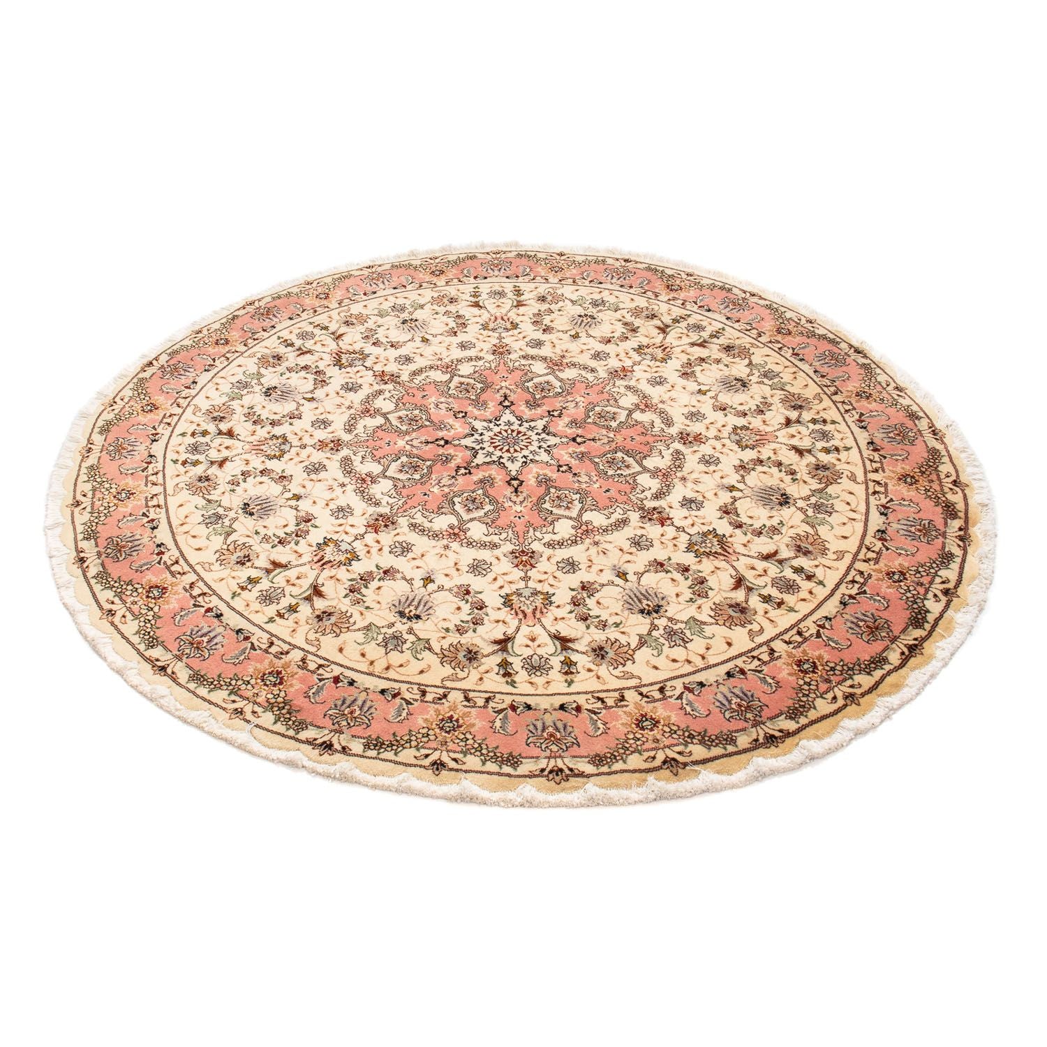 Tapis persan - Tabriz - Royal ronde  - 150 x 150 cm - marron clair