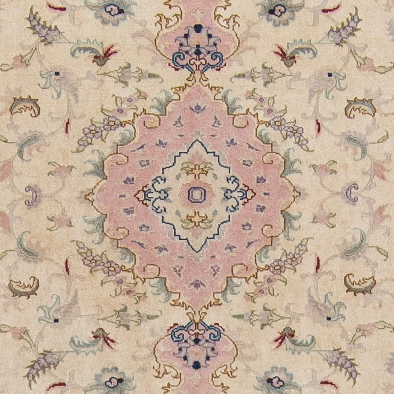 Tapis de couloir Tapis persan - Tabriz - Royal - 397 x 87 cm - beige
