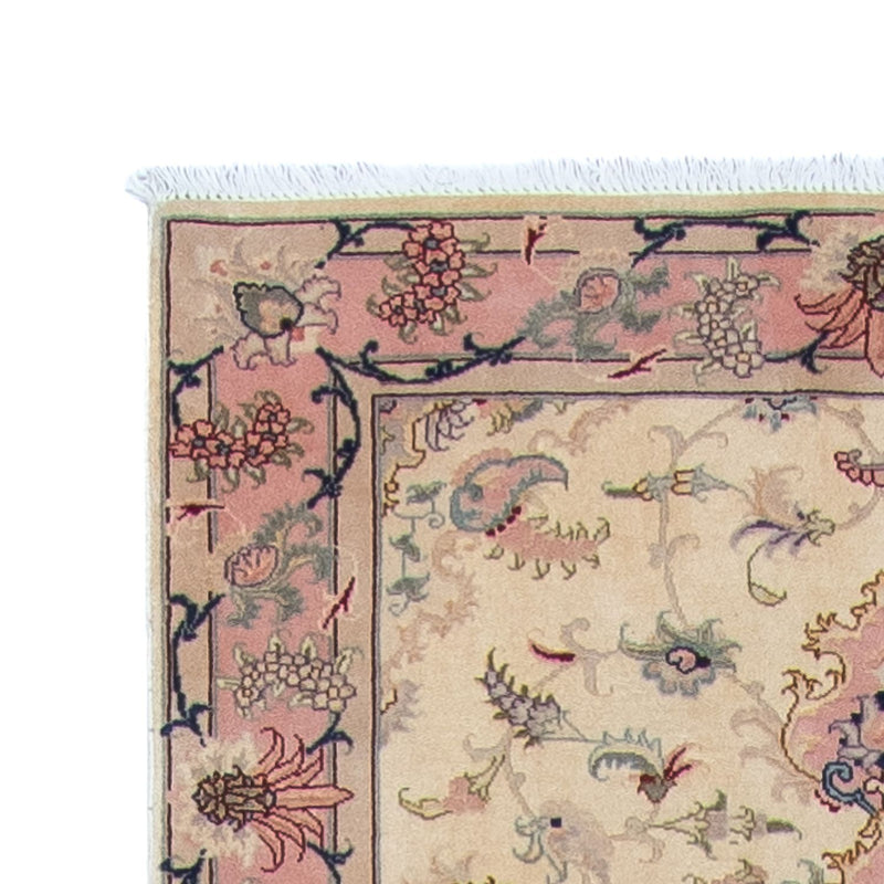 Tapis de couloir Tapis persan - Tabriz - Royal - 397 x 87 cm - beige