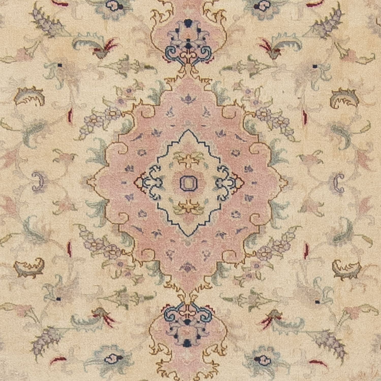 Tapis de couloir Tapis persan - Tabriz - Royal - 397 x 86 cm - beige