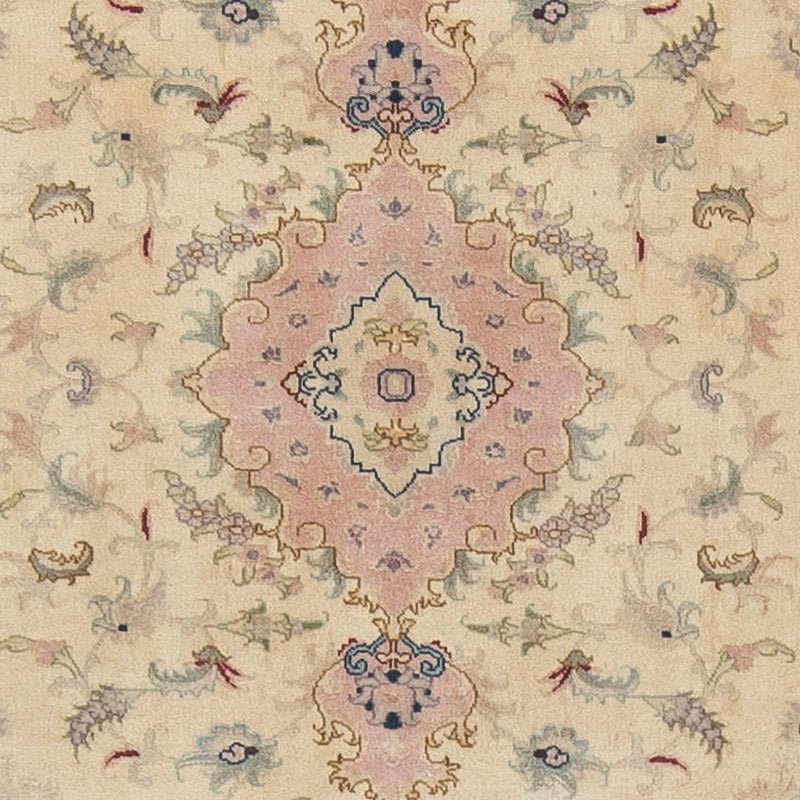 Tapis de couloir Tapis persan - Tabriz - Royal - 397 x 86 cm - beige
