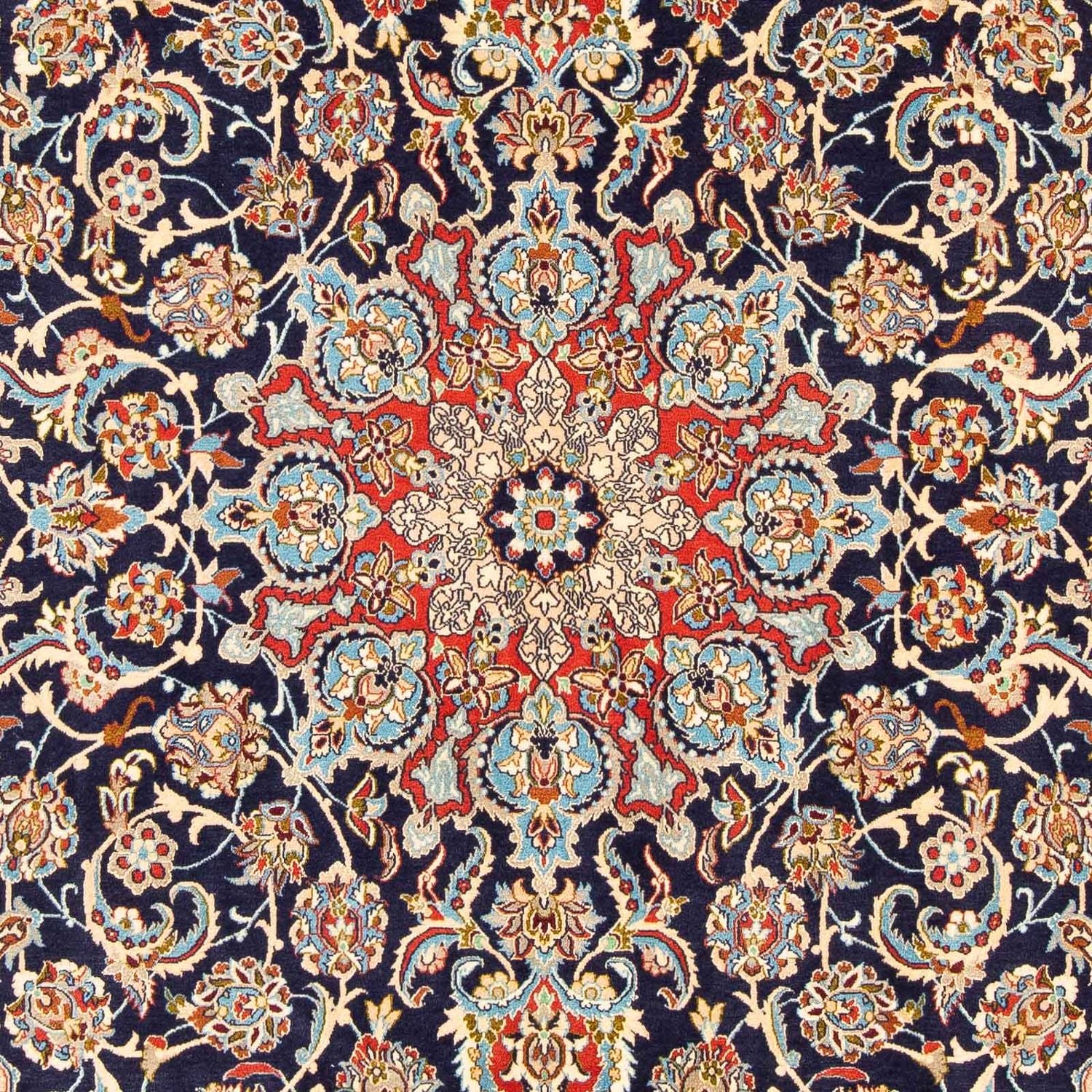 Tapis persan - Isfahan - Premium - 308 x 200 cm - bleu foncé