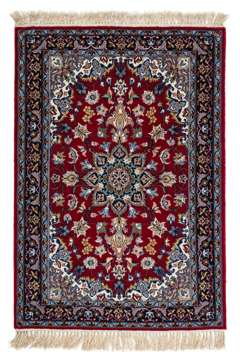 Tapis persan - Isfahan - Premium - 100 x 70 cm - rouge foncé