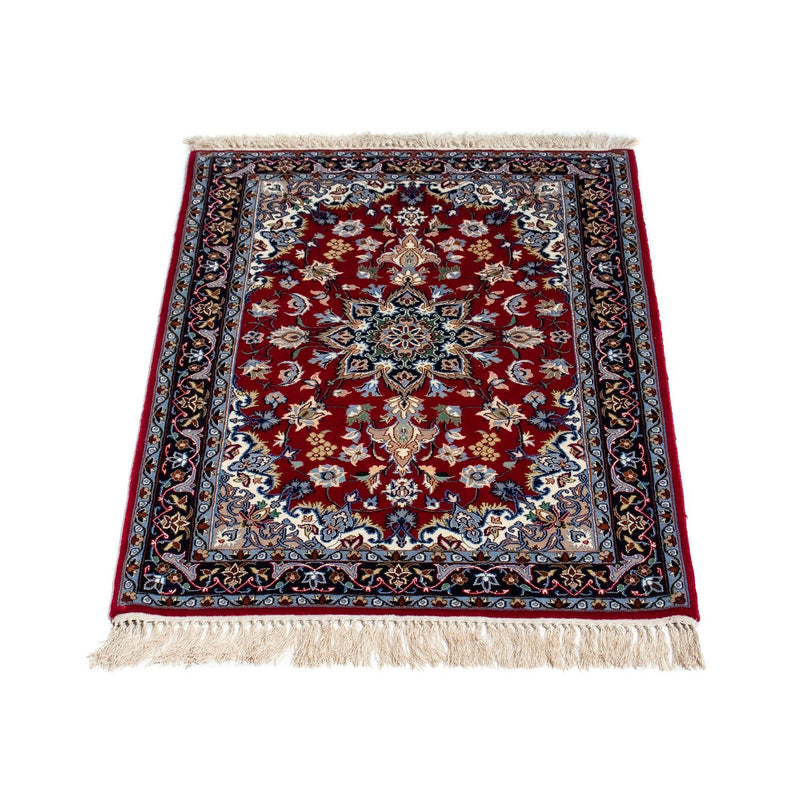 Tapis persan - Isfahan - Premium - 100 x 70 cm - rouge foncé