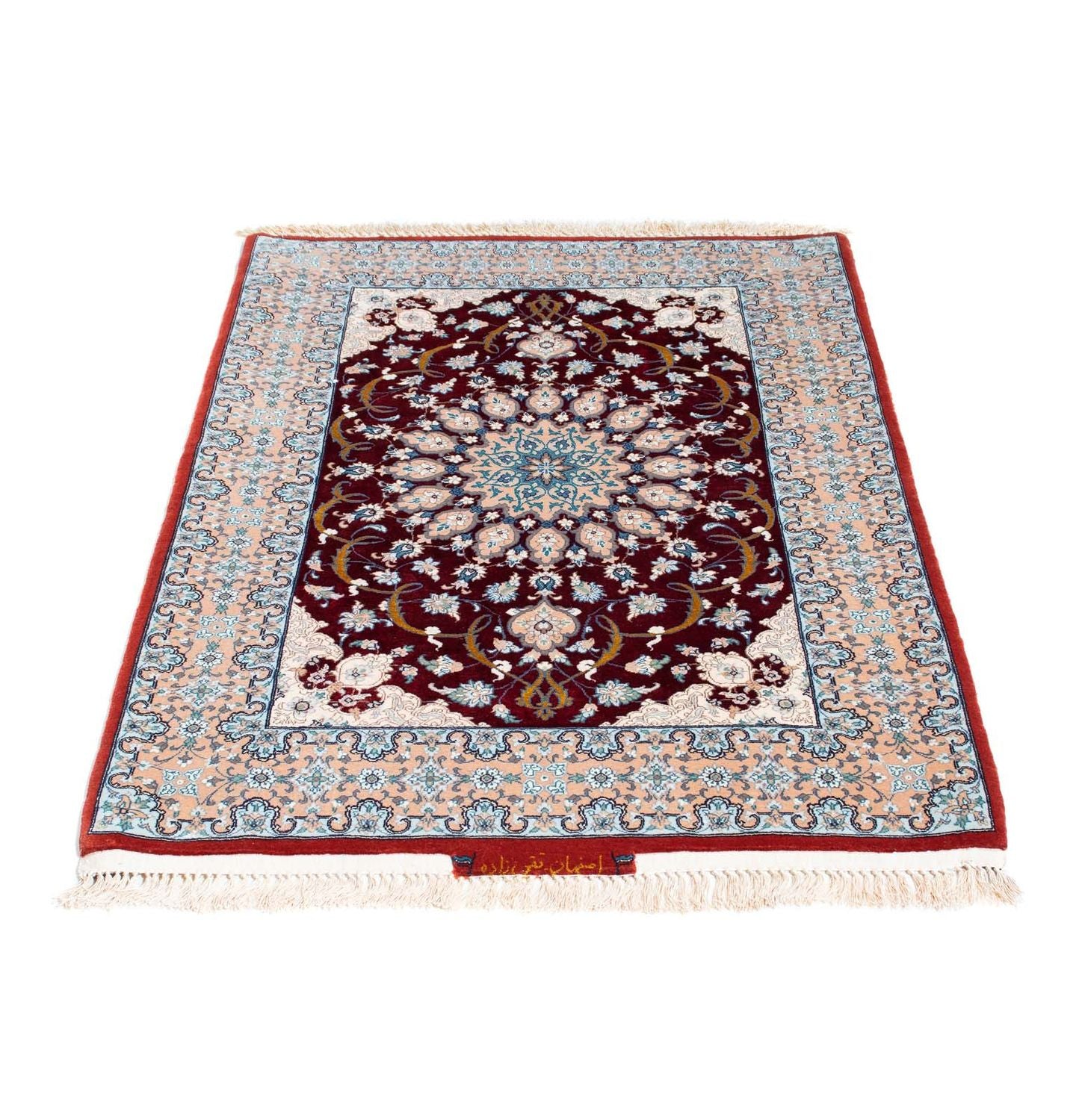 Tapis persan - Isfahan - Premium - 119 x 84 cm - rouge foncé