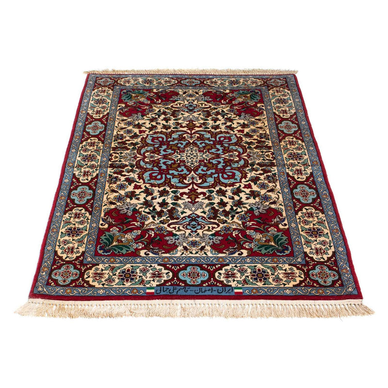 Tapis persan - Isfahan - Premium - 137 x 90 cm - rouge foncé