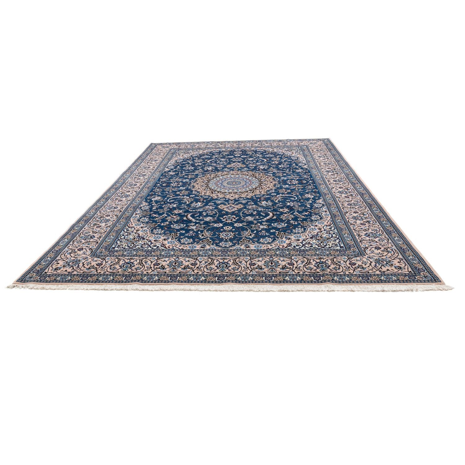 Tapis persan - Nain - Royal - 348 x 245 cm - bleu foncé