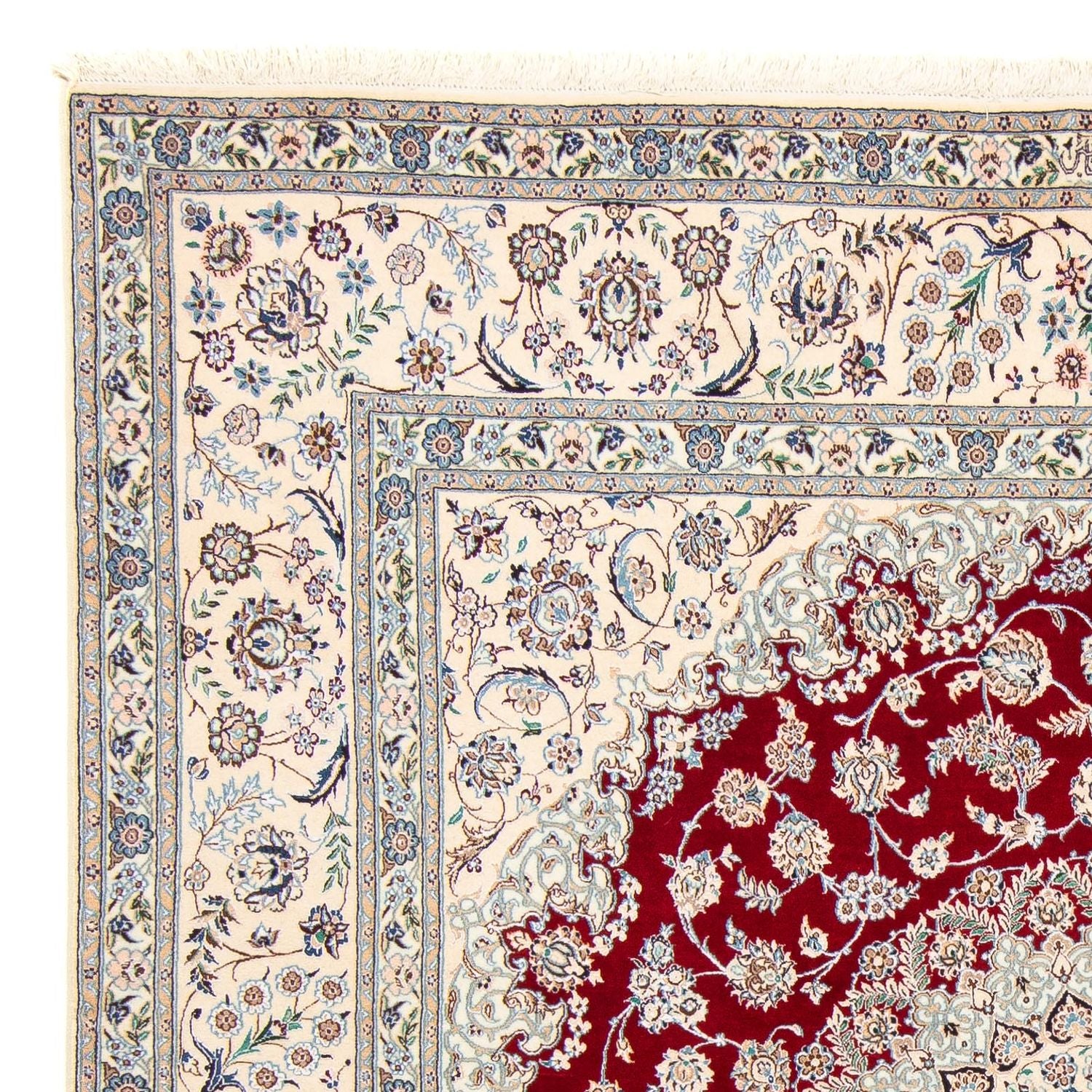 Tapis persan - Nain - Premium carré  - 205 x 202 cm - beige