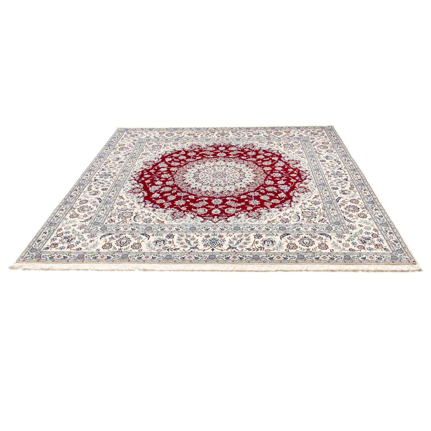 Tapis persan - Nain - Premium carré  - 205 x 202 cm - beige