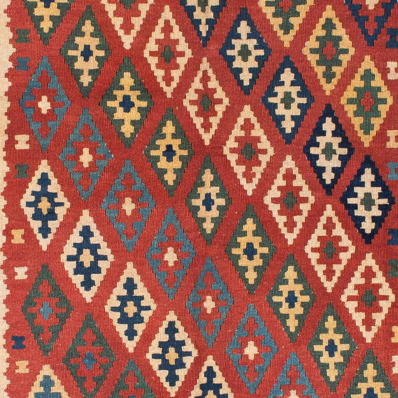 Tapis Kelim - Oriental - 206 x 156 cm - rouge foncé