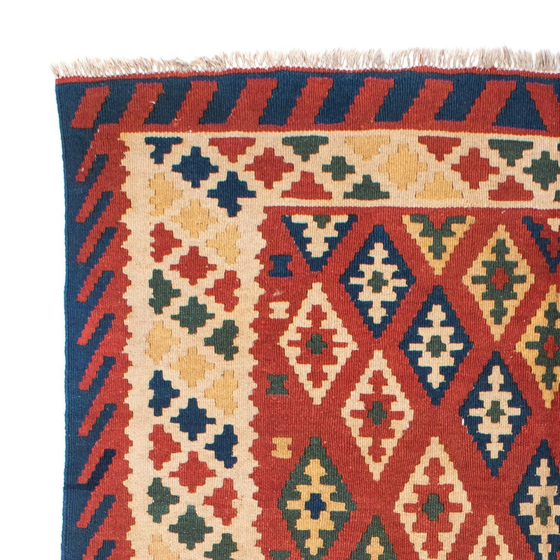 Tapis Kelim - Oriental - 206 x 156 cm - rouge foncé