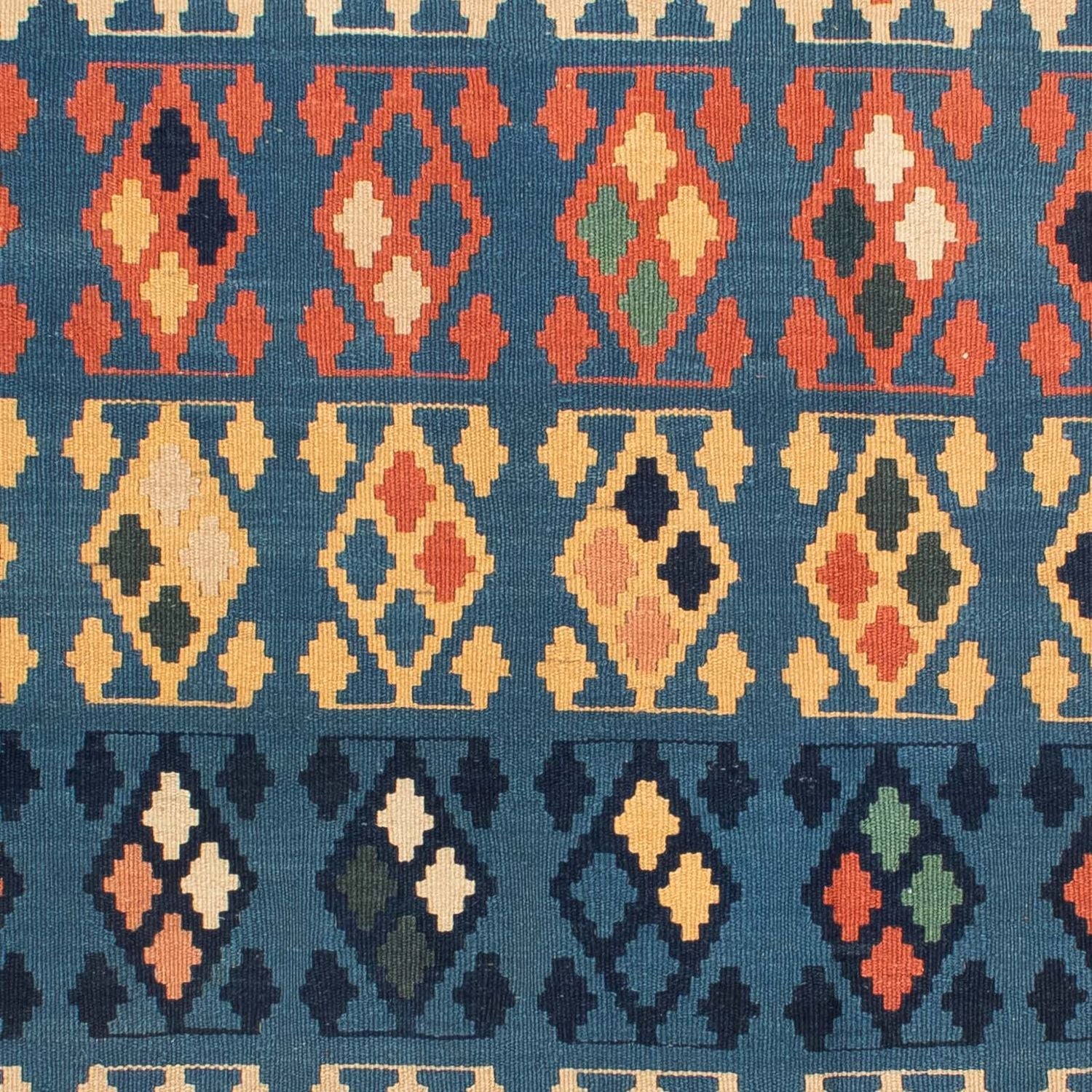 Tapis Kelim - Oriental carré  - 212 x 197 cm - bleu