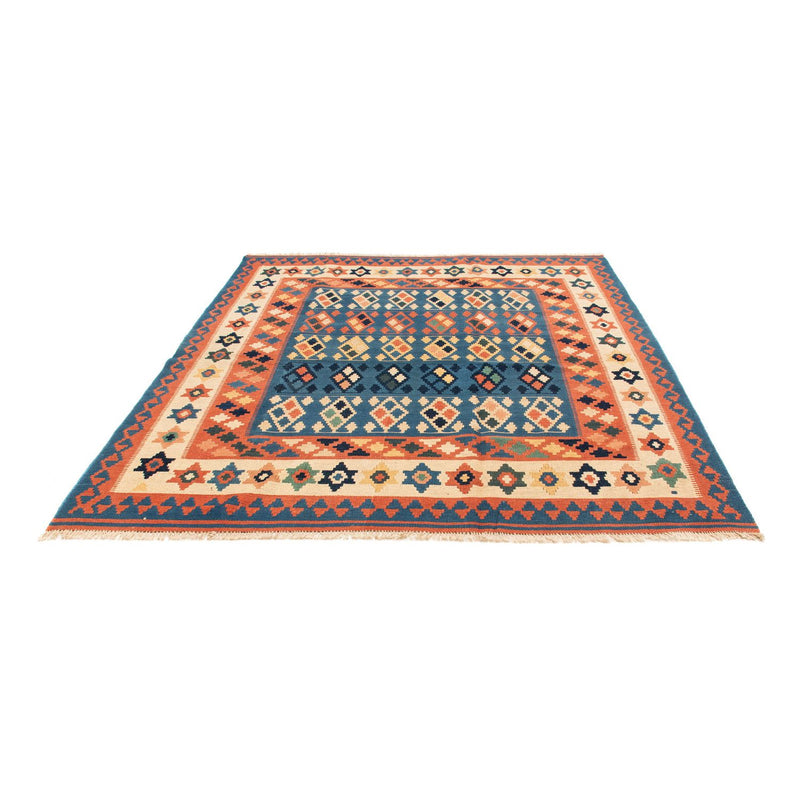 Tapis Kelim - Oriental carré  - 212 x 197 cm - bleu