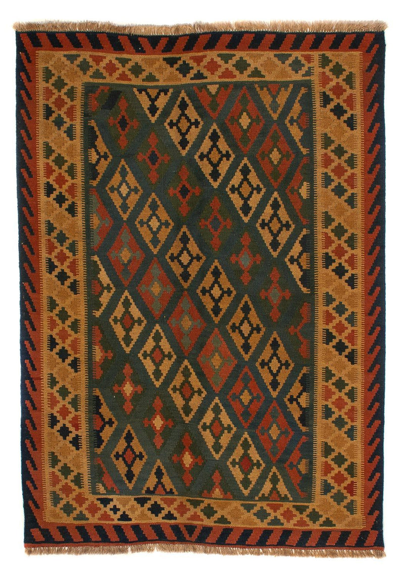 Tapis Kelim - Oriental - 203 x 155 cm - bleu foncé