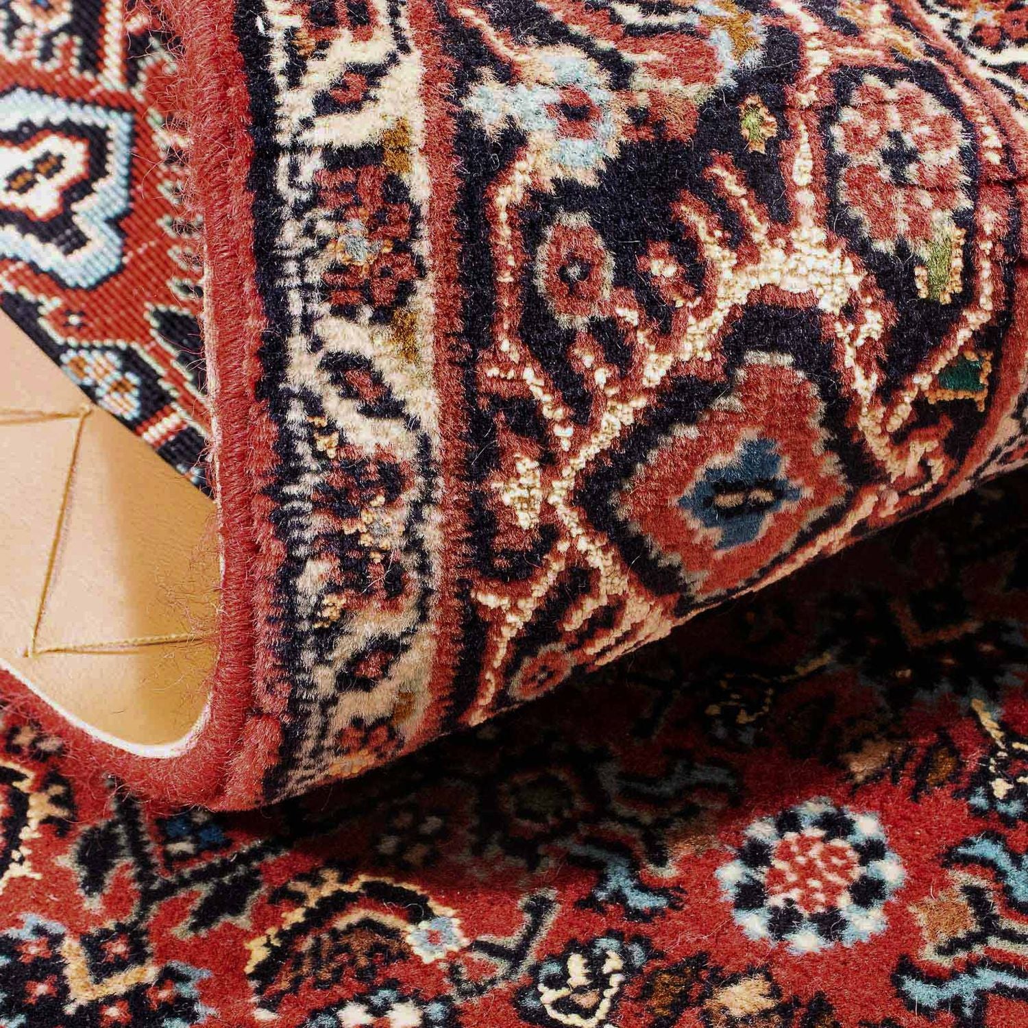 Tapis persan - Bidjar - 137 x 96 cm - rouge foncé