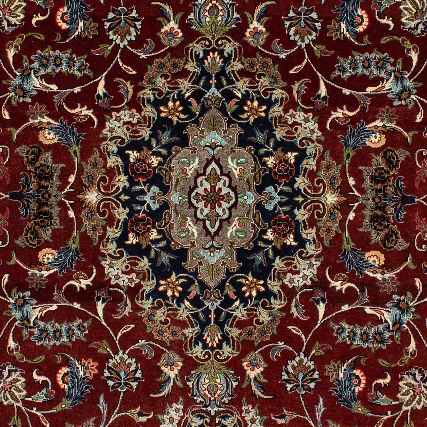 Tapis persan - Ghom - 204 x 138 cm - rouge foncé