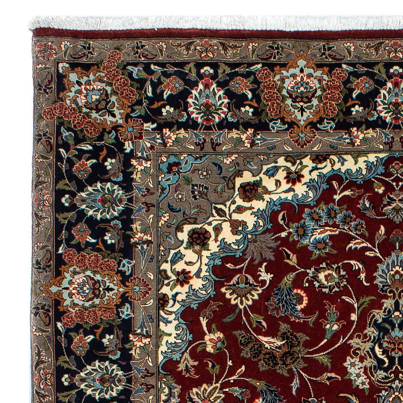 Tapis persan - Ghom - 204 x 138 cm - rouge foncé