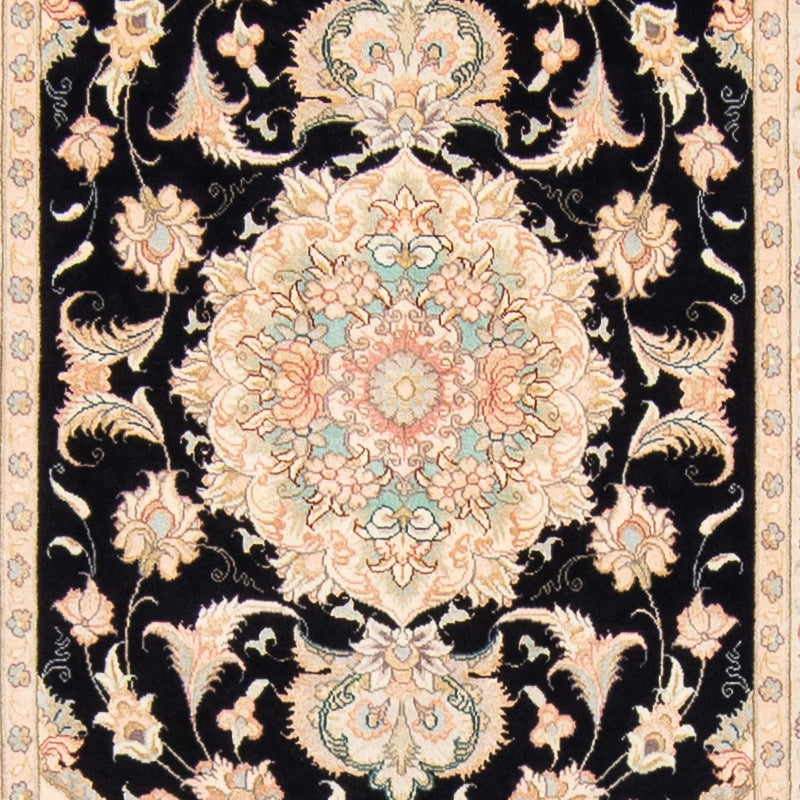 Tapis de couloir Tapis persan - Tabriz - Royal - 419 x 87 cm - bleu foncé