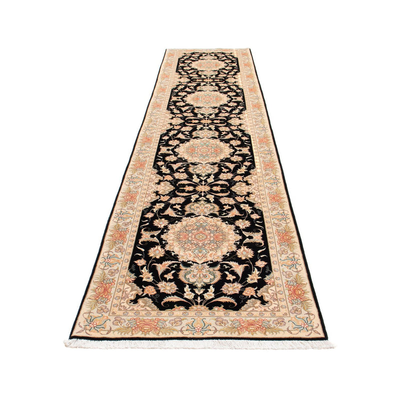 Tapis de couloir Tapis persan - Tabriz - Royal - 419 x 87 cm - bleu foncé