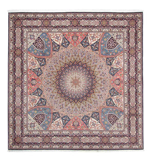 Tapis persan - Tabriz - Royal carré  - 257 x 255 cm - marron clair