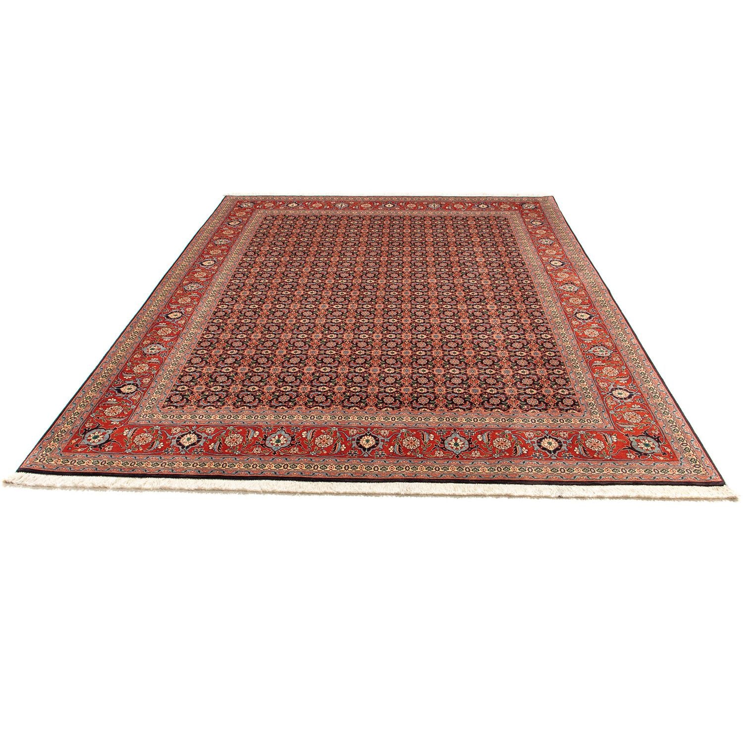 Tapis persan - Tabriz - 252 x 201 cm - bleu foncé